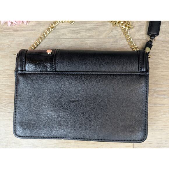 NEW Victorias Secret Crossbody Shoulder Bag Black Gold Chain Small Ltd Edition - Picture 5 of 10